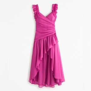 Ruffle Strap High-Low Maxi Dress